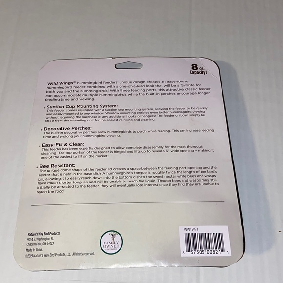 Wild Wings 8 Oz. Window Humming Bird Feeder - Picture 2 of 4